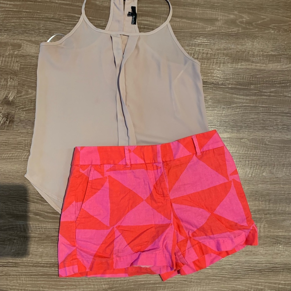 LOFT Pink Pattern Size 4 Riviera Short